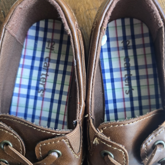 Carter's Boys Brown Boat Shoes - Size 12M - Picture 2 of 8